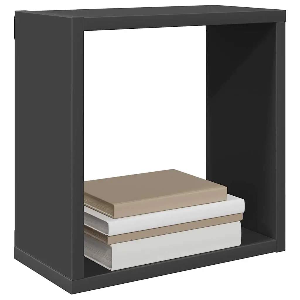Wall Cube Shelves Set 6 pcs Floating Storage Display Organizer Grey