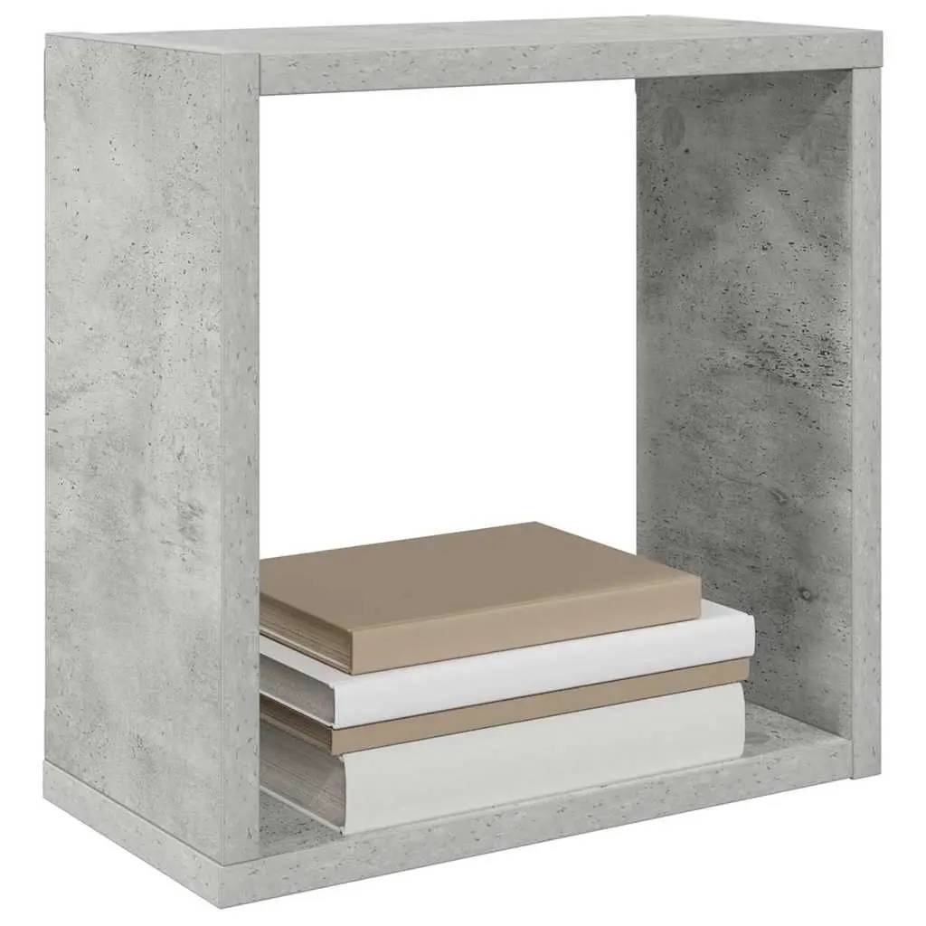 Wall Cube Shelves 6 Pieces Grey Floating Storage Display Home Decor Organiser