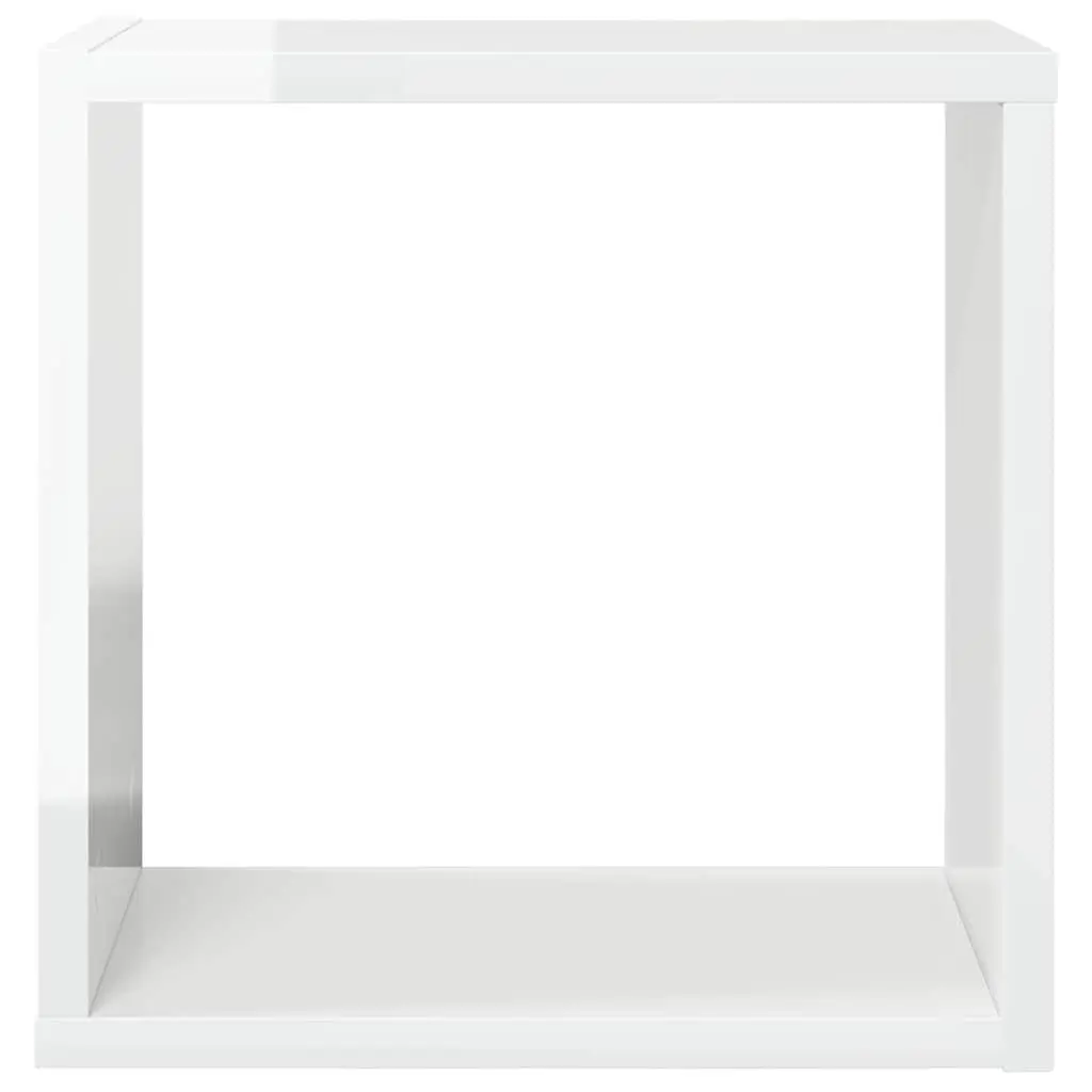 Floating Cube Shelves White 30x15x30 cm Sturdy Wall-Mounted Storage Display Set of 2