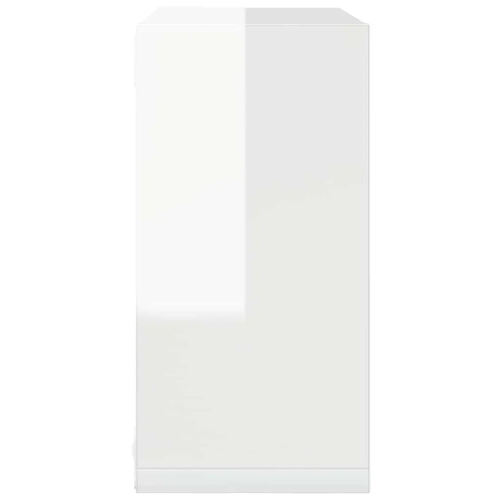 White Floating Cube Shelf Set 4 Pieces Modern Storage Organizer for Home Decor