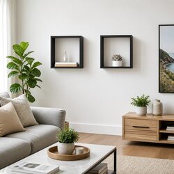 Stylish Floating Cube Shelves for Your Living Space - 2 pcs