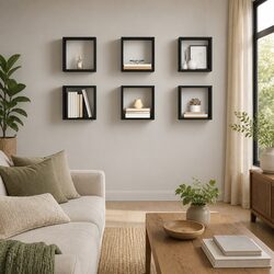 Enhance Your Space with Grey Floating Shelves Set of 6