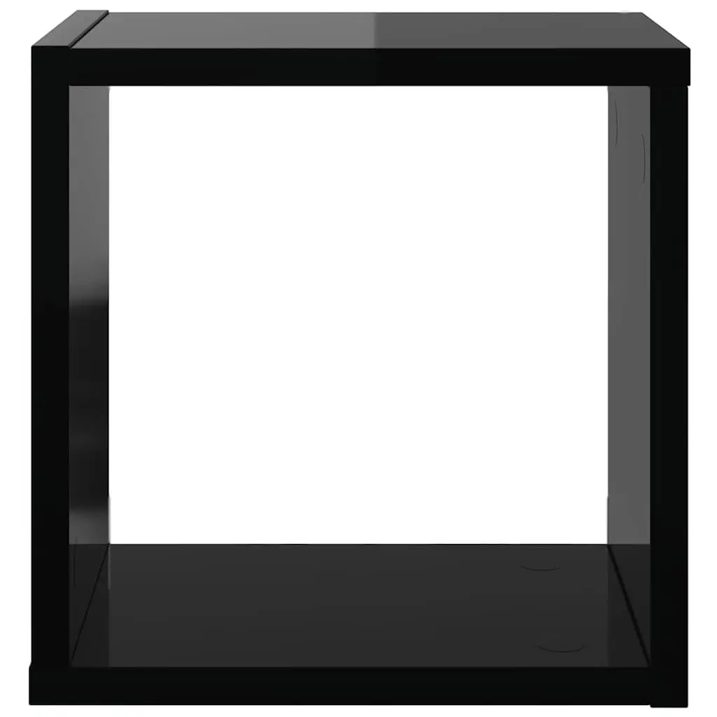 Wall Cube Shelves 2 Pcs Black Floating Storage Display for Bedroom Living Room