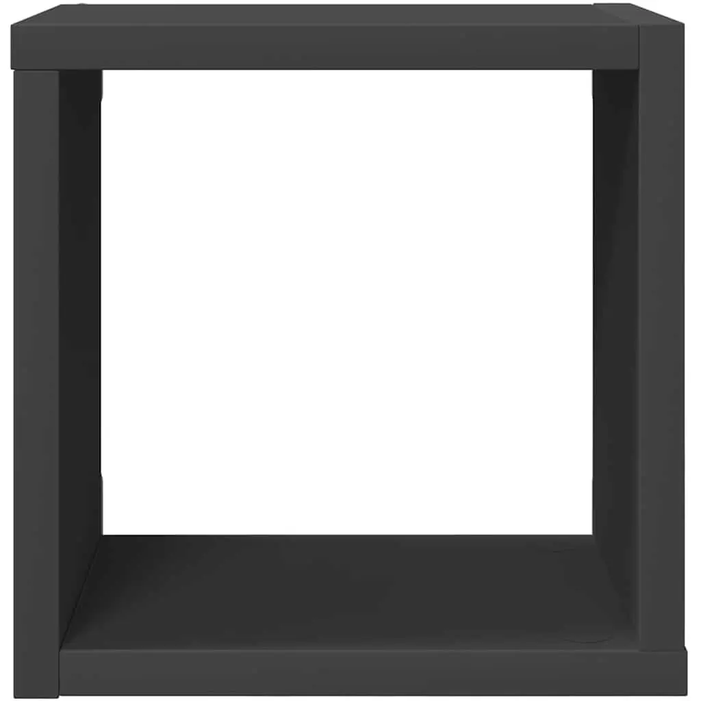 Grey Floating Cube Shelves Set of 6 Wall Mounted Storage Display Organiser