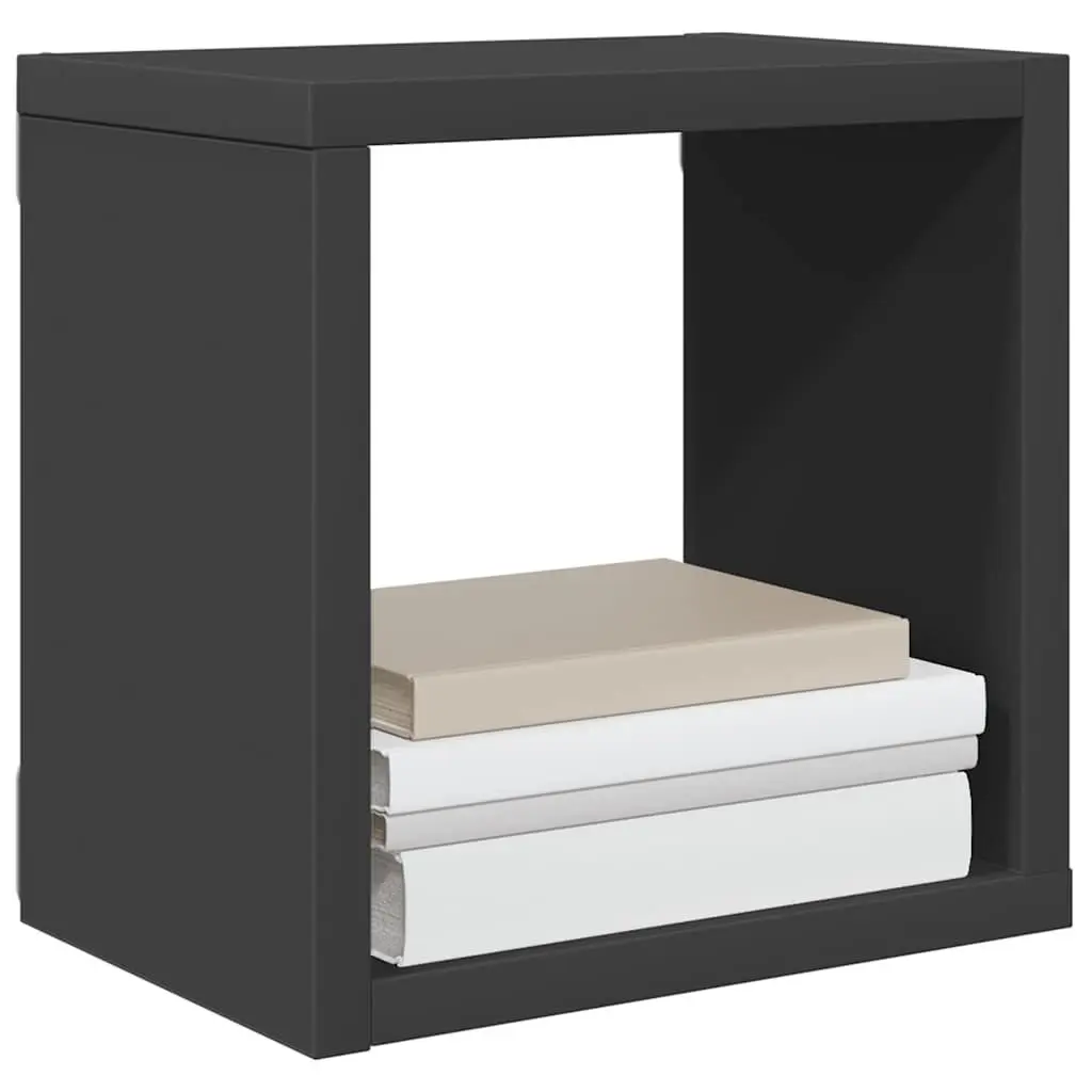 Grey Floating Cube Shelves Set of 6 Wall Mounted Storage Display Organiser
