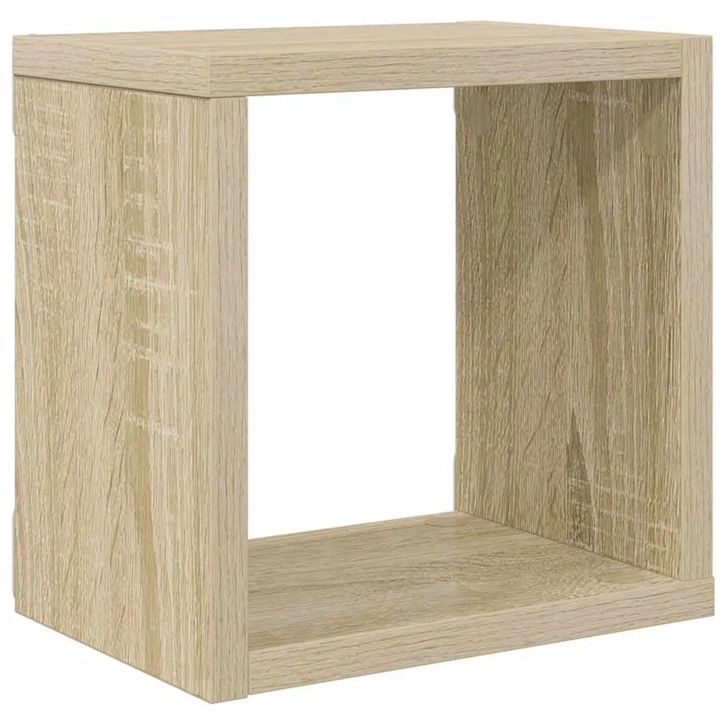 Wall Cube Shelves 4 Piece Set Brown Floating Storage Display Home Decor
