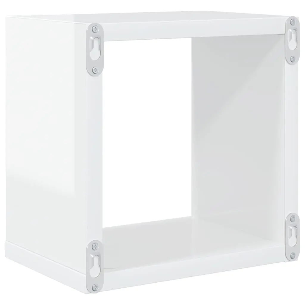 Wall Cube Shelves Set 6 pcs White Floating Storage Display Organiser Home Decor