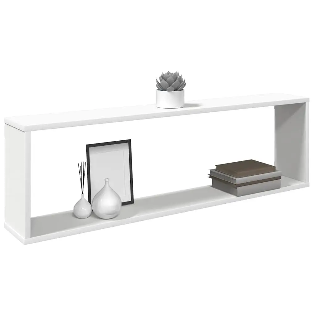Wall Cube Shelves Set 4 pcs White Engineered Wood Display Storage Floating Shelving