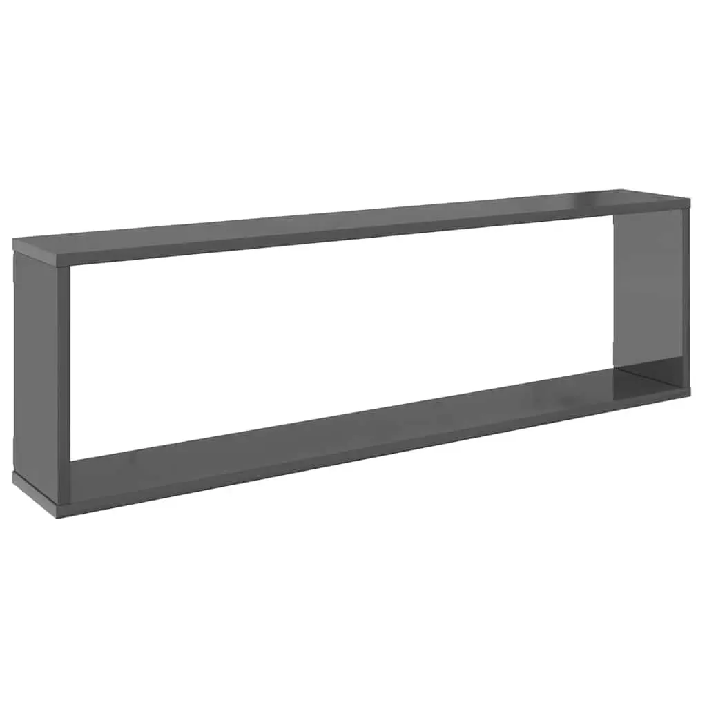Wall Cube Shelves 100x15x30 cm Grey Display Storage Floating Shelving Unit 2 Piece