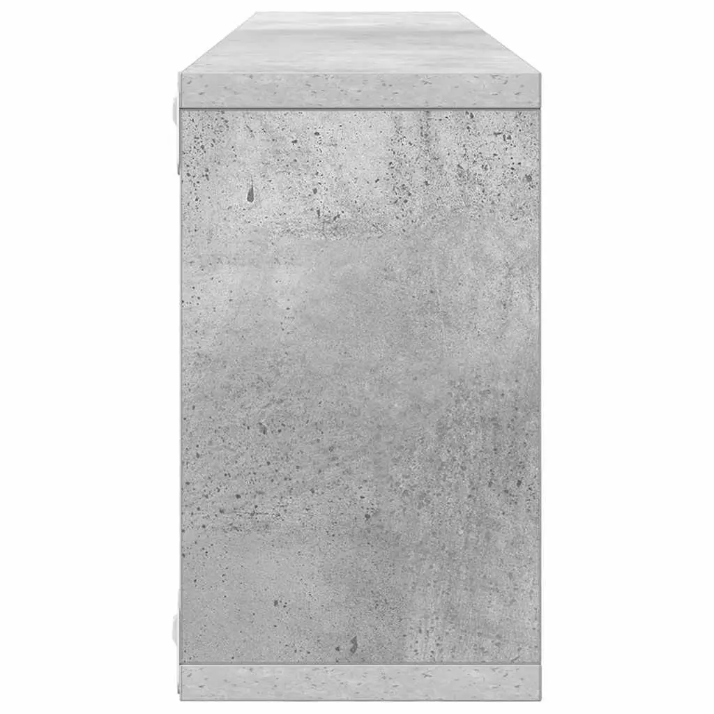 Wall Cube Shelves Set 6 pcs Grey Engineered Wood Display Storage Shelving Unit