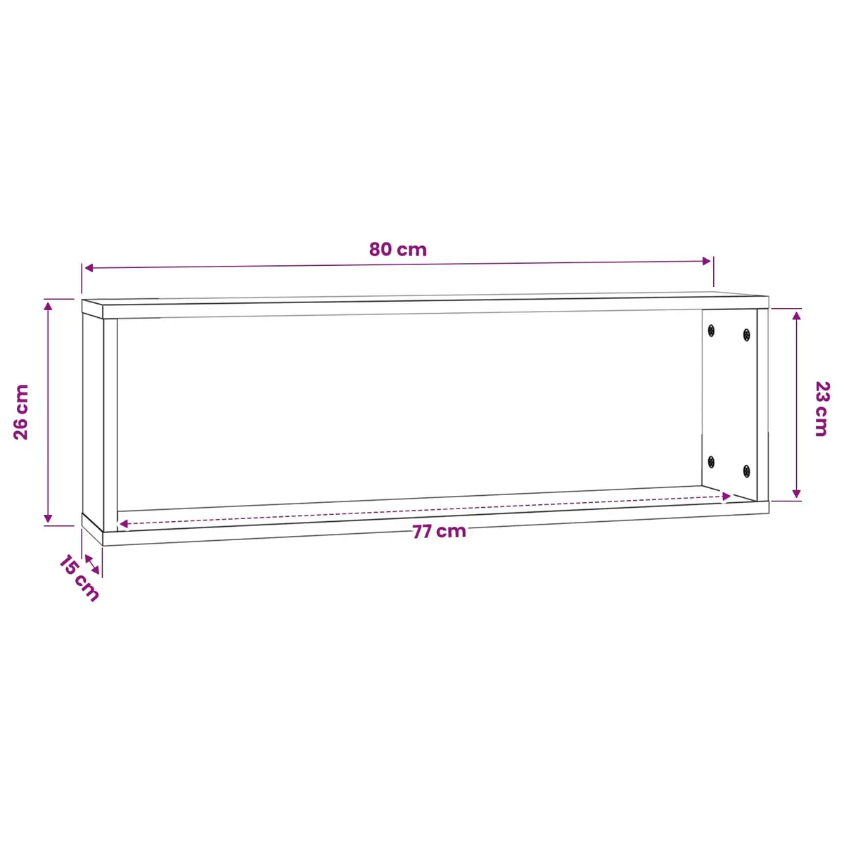 Wall Cube Shelves 2 Piece Grey Display Storage Floating Shelving Unit
