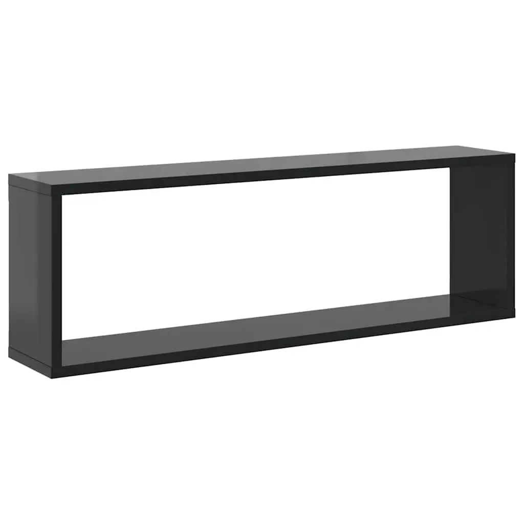 Wall Cube Shelves 2 Piece Grey Display Storage Floating Shelving Unit