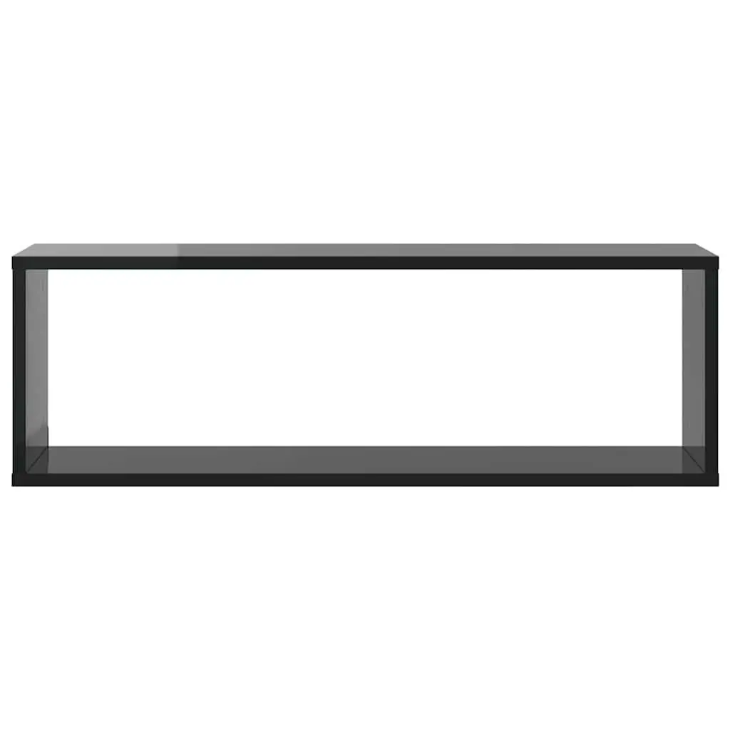 Wall Cube Shelves 2 Piece Grey Display Storage Floating Shelving Unit