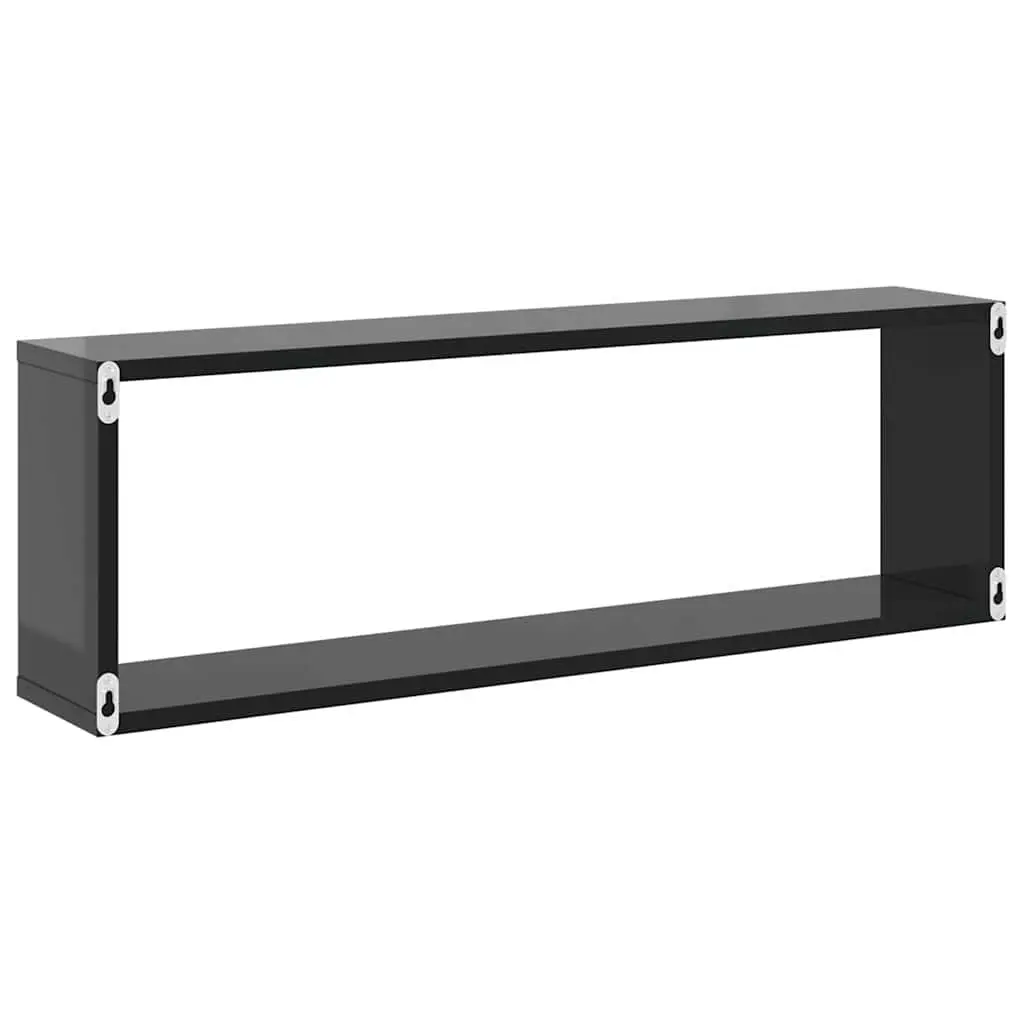 Wall Cube Shelves 2 Piece Grey Display Storage Floating Shelving Unit