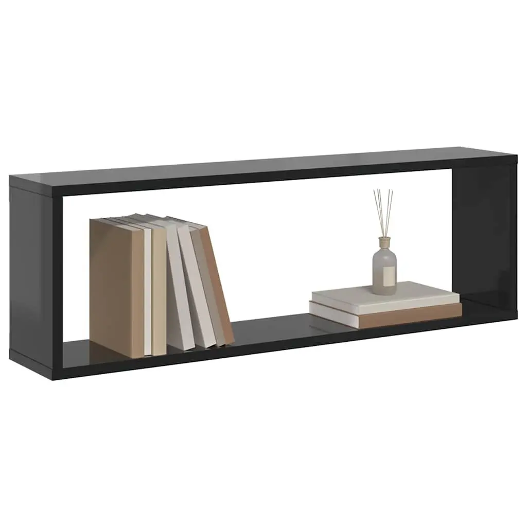 Wall Cube Shelves 2 Piece Grey Display Storage Floating Shelving Unit