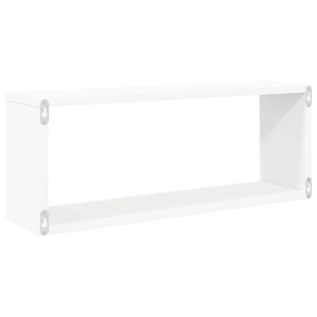 Floating Wall Cube Shelves 6 Piece Set White Sturdy Storage Display Unit