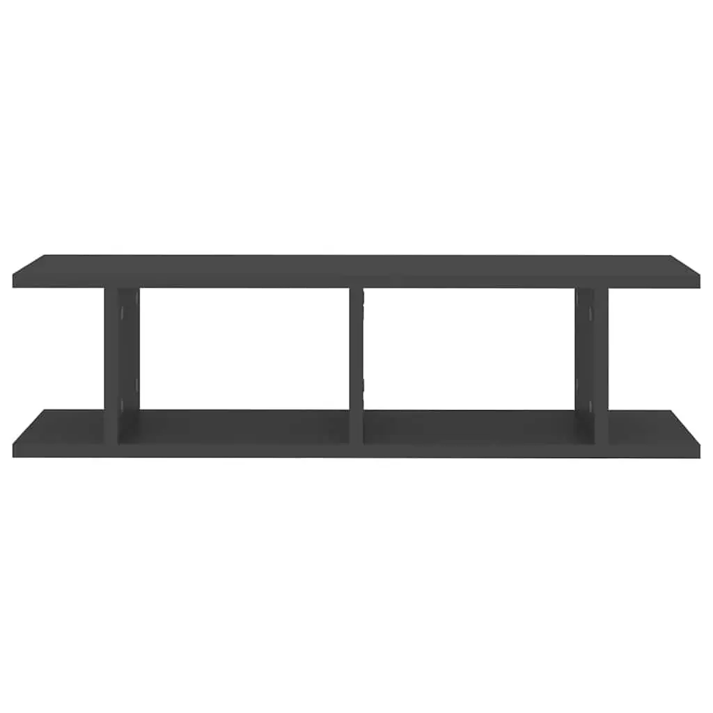 Wall Shelves 2 Piece Grey Floating Cube Shelf Sturdy Storage Display Home Decor