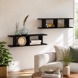 Enhance Your Space with Black Floating Cube Shelves
