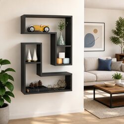 Enhance Your Home with Grey Cube Wall Shelves - 2 pcs