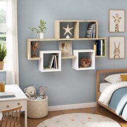 Car-Shaped Wall Shelf White Sonoma Oak Engineered Wood Storage Display Organizer