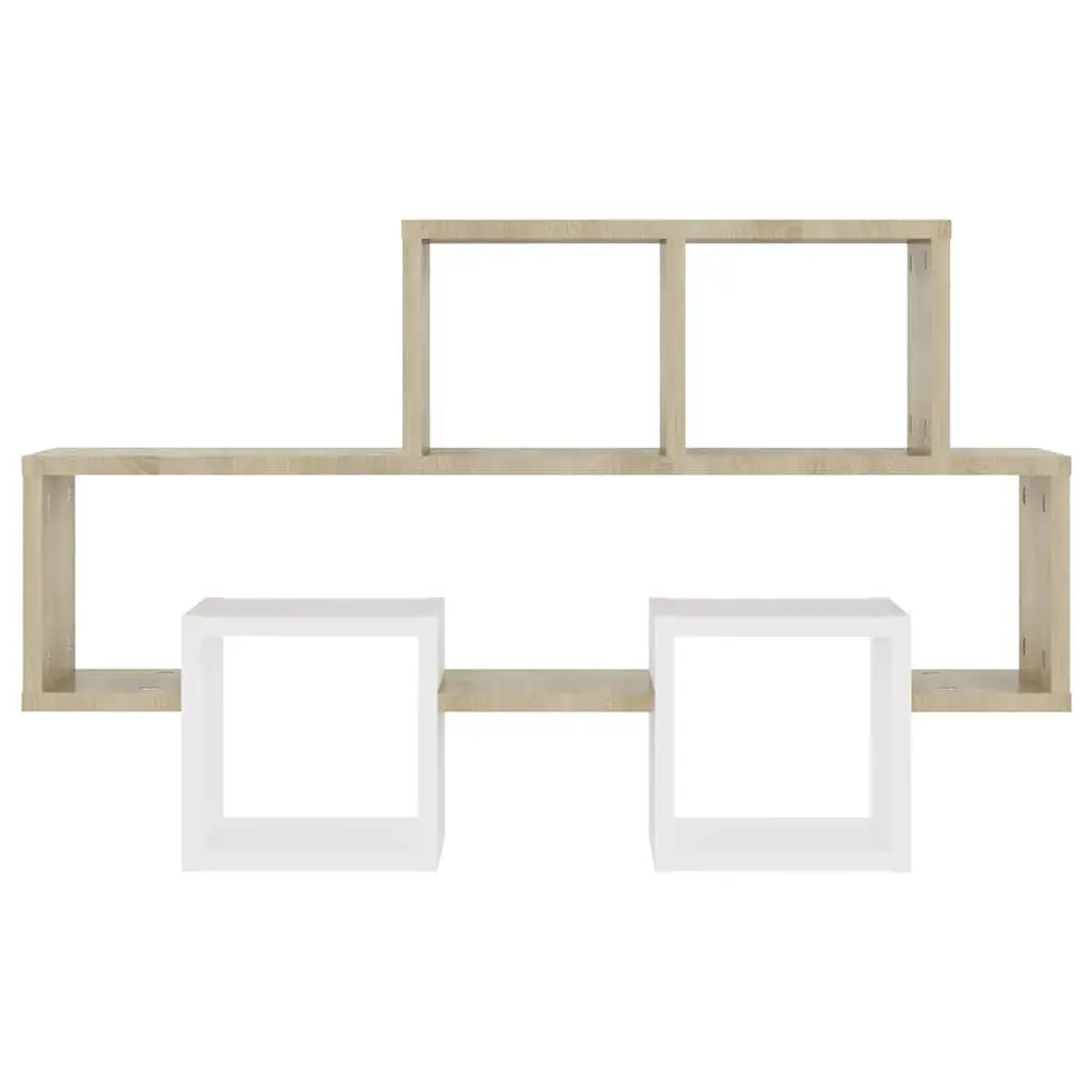 Car-Shaped Wall Shelf 82cm White Sonoma Oak Engineered Wood Storage Display Organizer