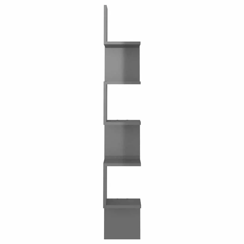 Wall Corner Shelf Grey High Gloss Display Storage Living Room Bedroom Kitchen