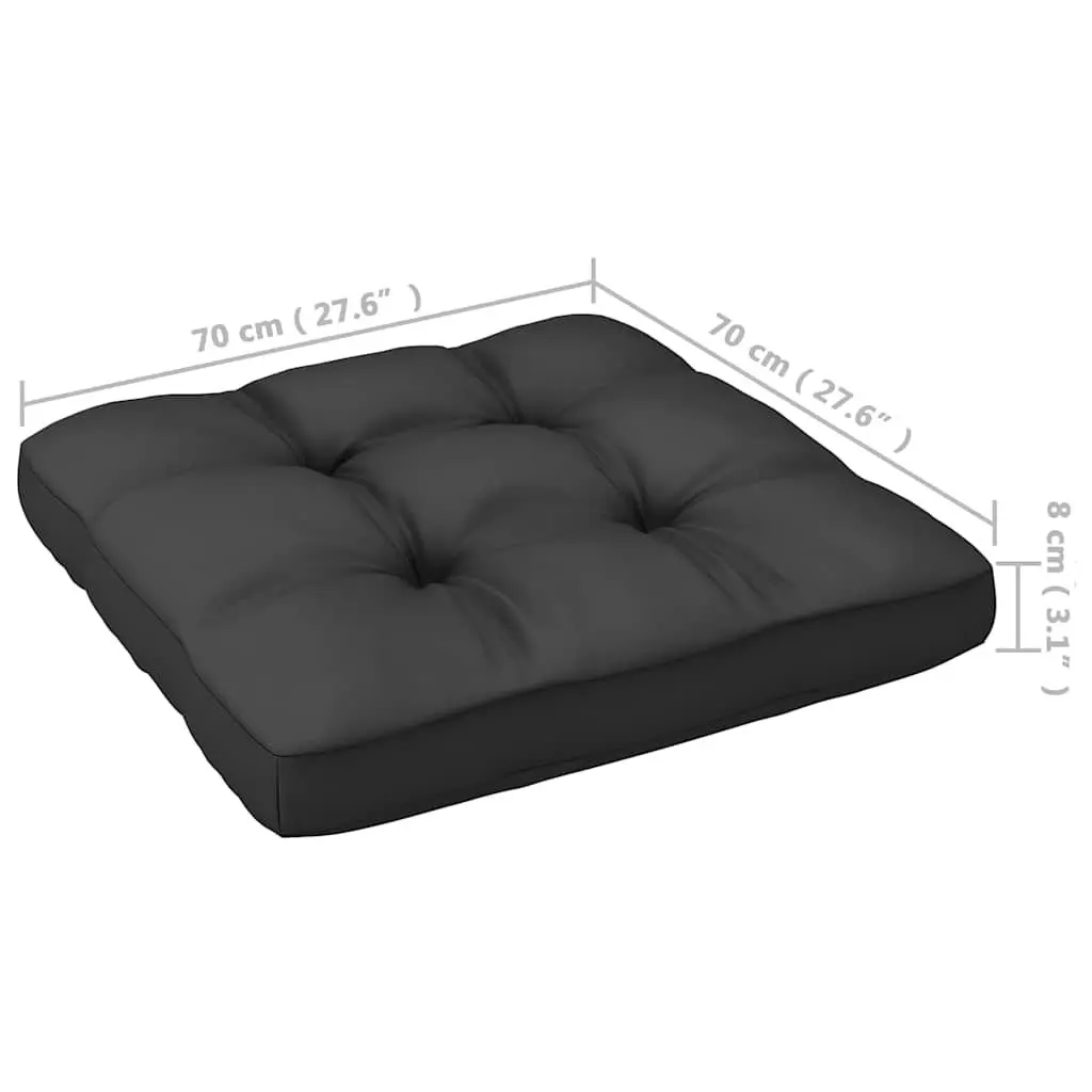 Garden Middle Sofa 2 pcs Solid Pinewood Modular Outdoor Seating with Cushions