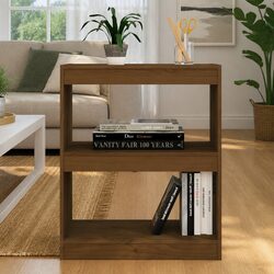 Versatile Honey Brown Room Divider and Storage Cabinet
