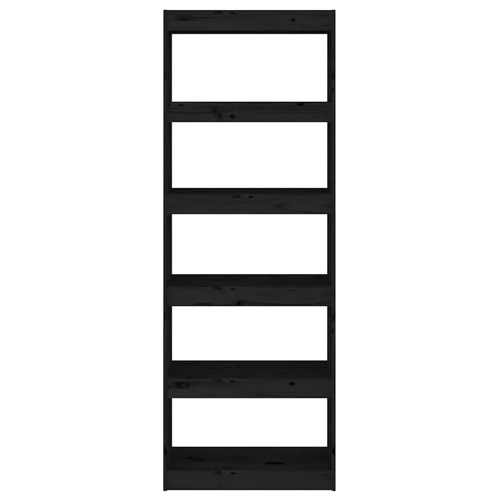 Book Cabinet 60x30x167.5 cm Solid Pine Wood Room Divider Black