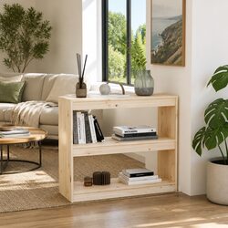 Solid Wood Pine Book Cabinet Room Divider 80x30x71.5 cm Storage Shelving