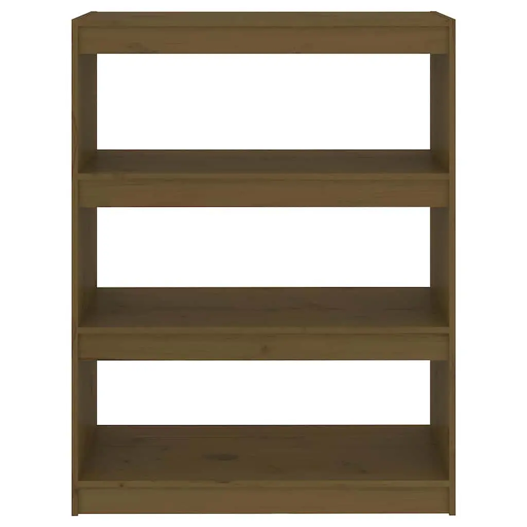 Book Cabinet Honey Brown Wooden Room Divider 3 Compartments Shelving Unit Storage Organizer