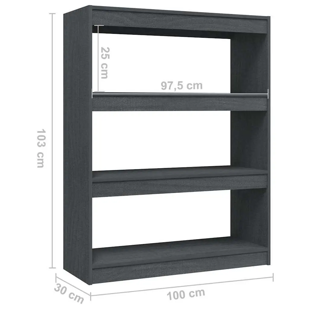 Wooden Book Cabinet Grey Room Divider Storage Bookcase Unit
