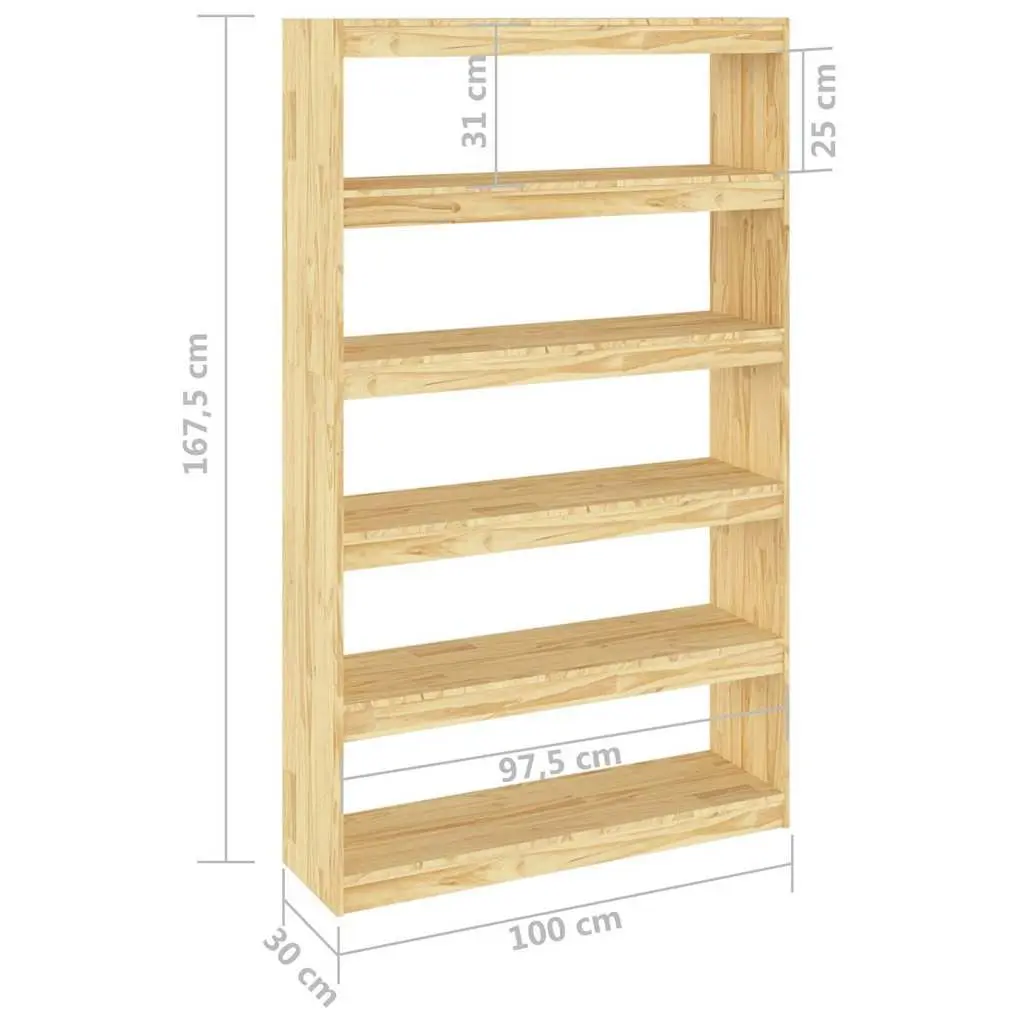 Wooden Book Cabinet 100x30x167.5 cm Brown Storage Room Divider
