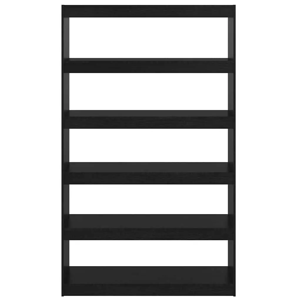 Book Cabinet Black Solid Pinewood Room Divider Storage Bookshelf