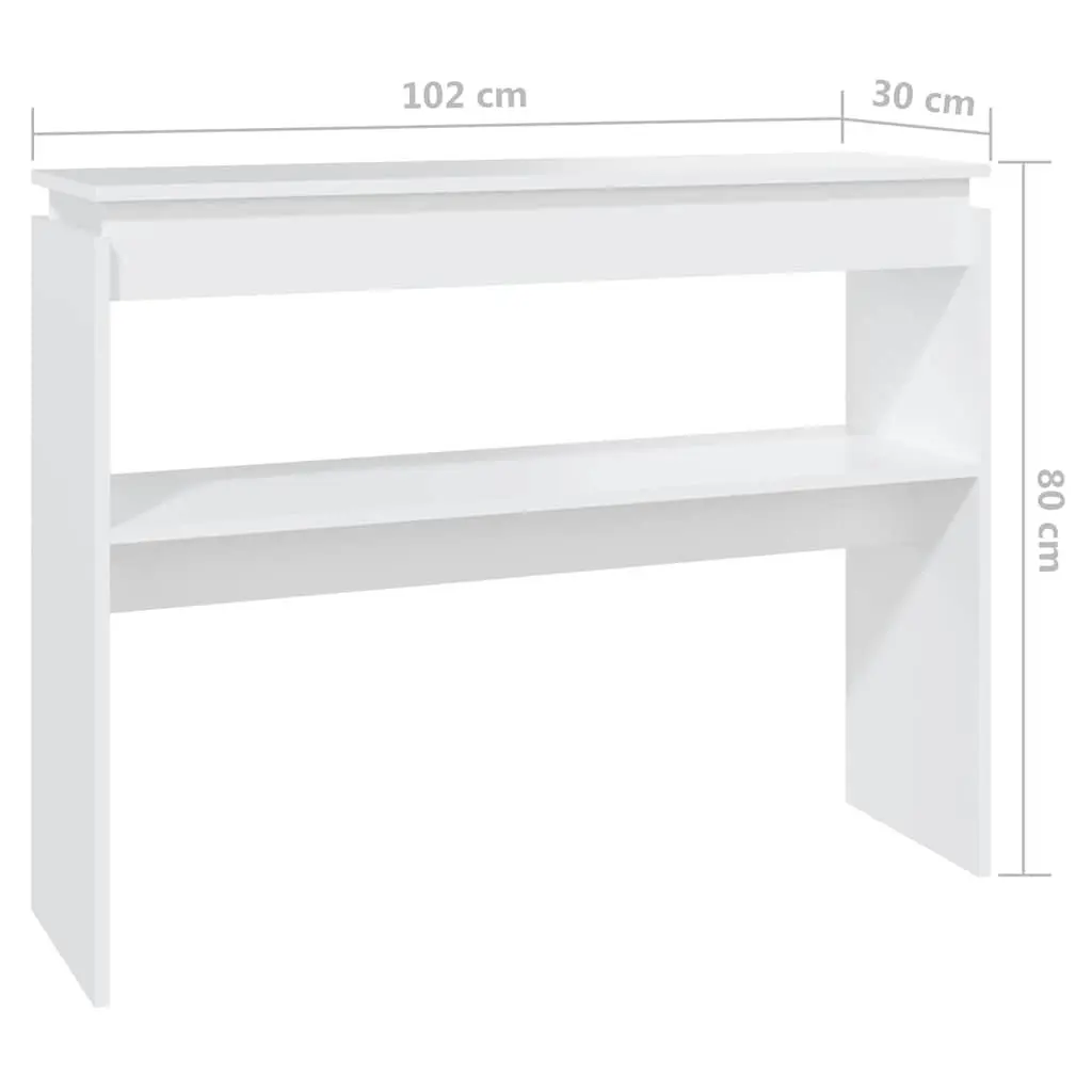Console Table White Compact Storage Accent Side Table for Hallway Entryway Living Room