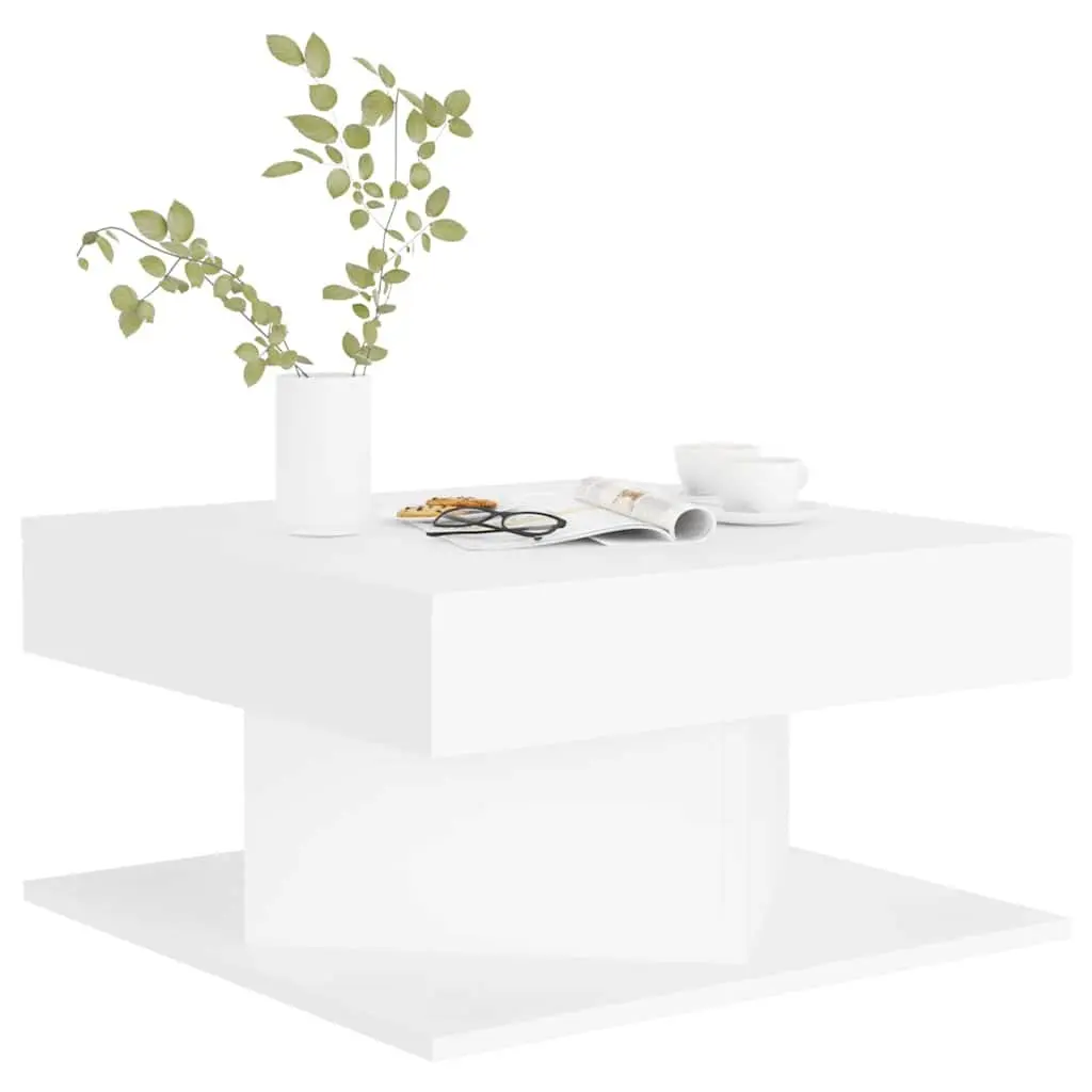 Coffee Table 57x57x30 cm White Engineered Wood Stable Surface Easy to Clean