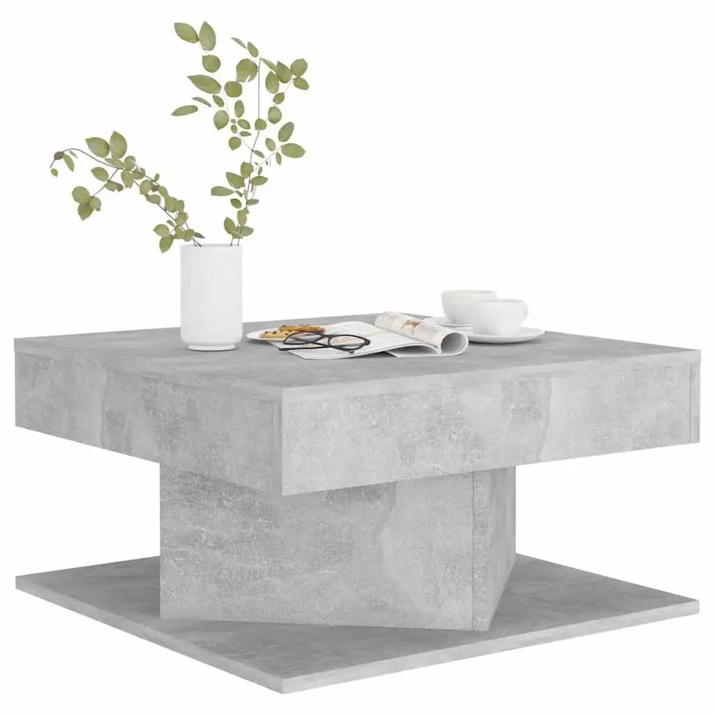 Coffee Table 57x57x30 cm Grey Concrete Engineered Wood Accent Side Storage
