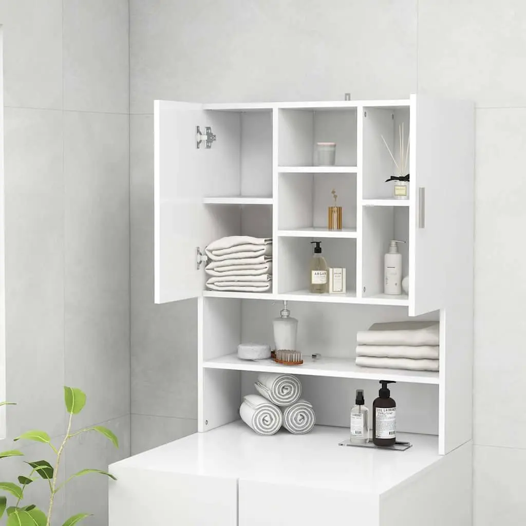 Bathroom Storage Cabinet 70.5x25.5x90cm 2 Doors Organiser