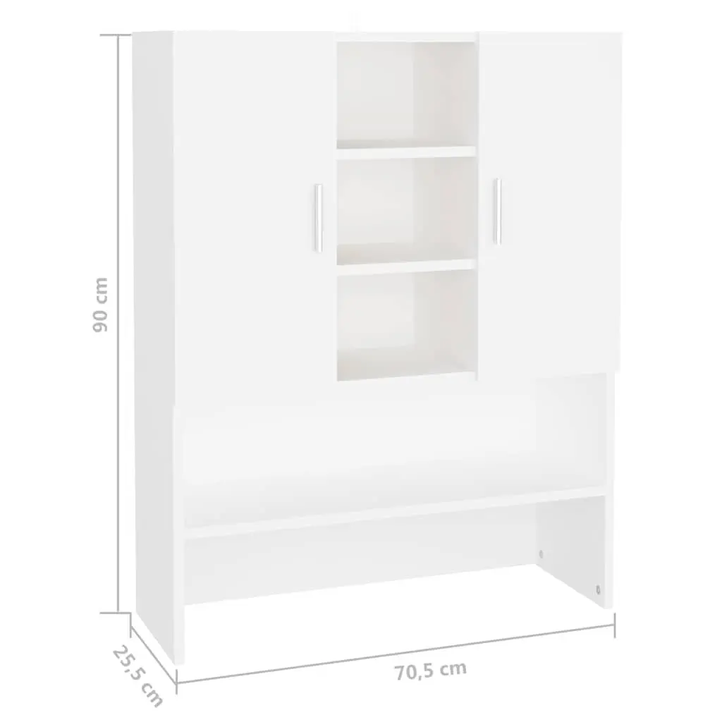 Bathroom Storage Cabinet 70.5x25.5x90cm 2 Doors Organiser