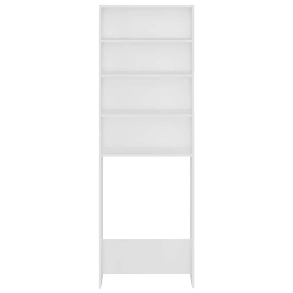 Washing Machine Cabinet White 4 Compartment Storage Organizer