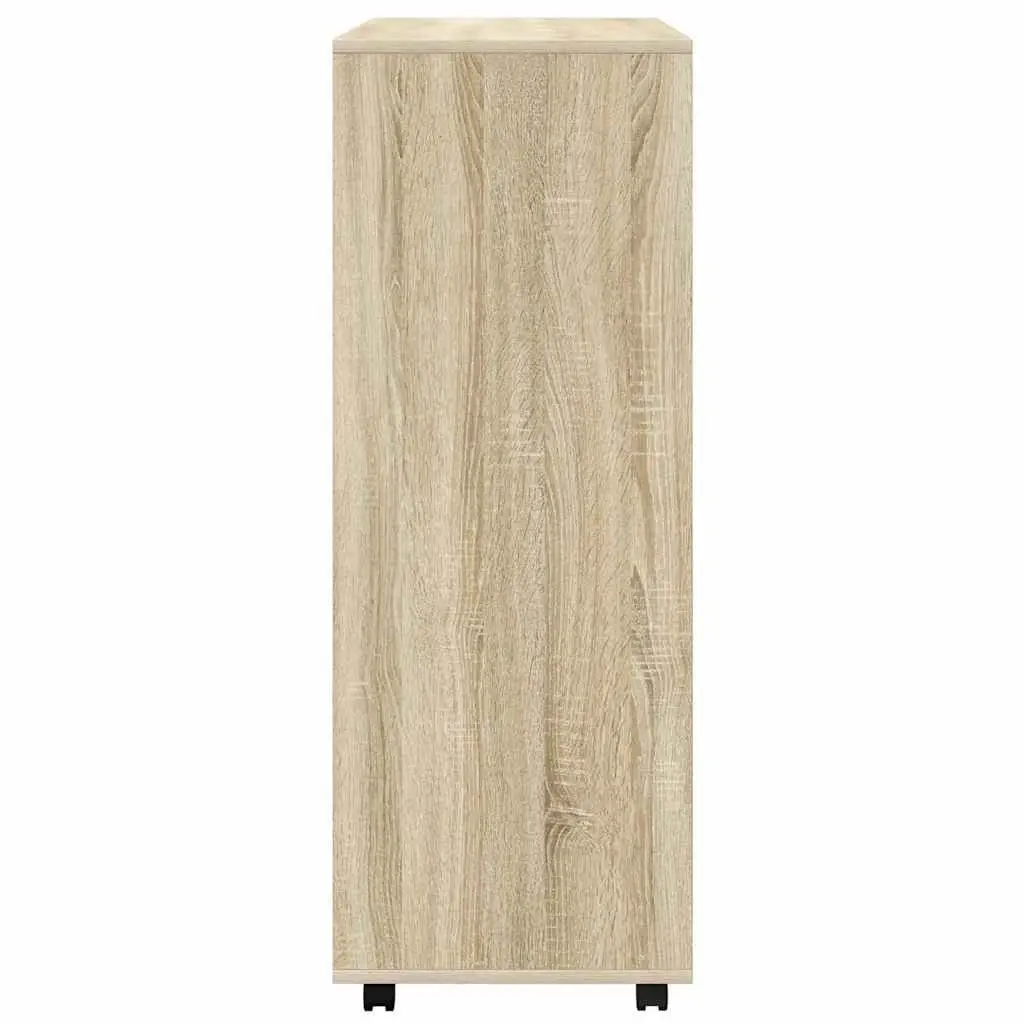 Engineered Wood Wardrobe 80W x 40D x 110H cm Open Compartment with Wheels