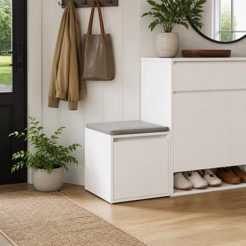 Storage Chest Box 40.5x40x40cm Engineered Wood Bedroom Organiser