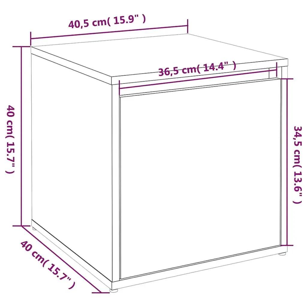 Storage Chest Box 40.5x40x40cm Engineered Wood Bedroom Organiser