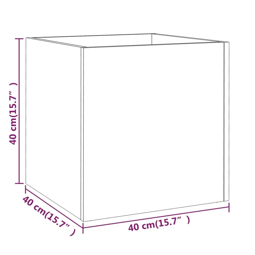 Planter Box 40x40x40 cm White Engineered Wood Moisture Resistant Indoor Outdoor Garden Decor