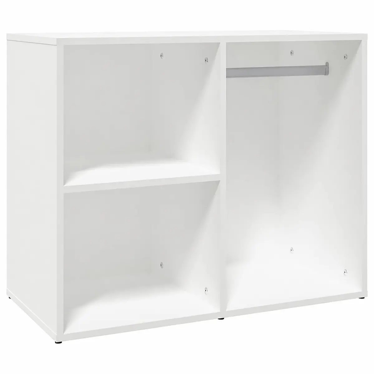 Dressing Cabinet White Engineered Wood Spacious Compartments Makeup Organizer