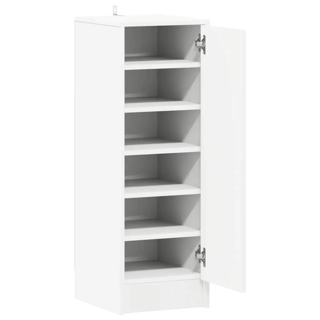 Shoe Cabinet White Storage Organiser with 6 Shelves Tall Wardrobe Rack Unit