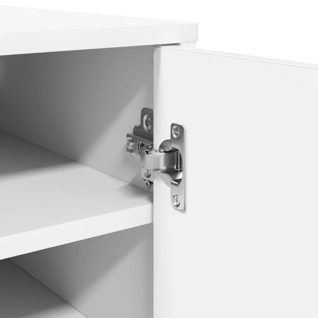 Shoe Cabinet White Storage Organiser with 6 Shelves Tall Wardrobe Rack Unit