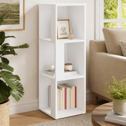 Corner Storage Cabinet White 33x33x100 cm Compact Living Room Bedroom Office