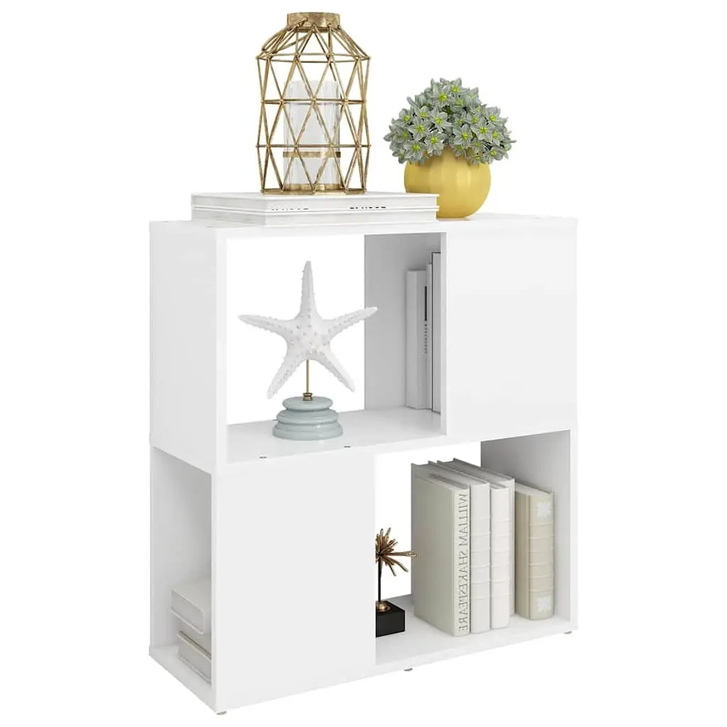 White Book Cabinet 2-Tier Shelving Unit Sturdy Storage Organiser Home Decor Furniture