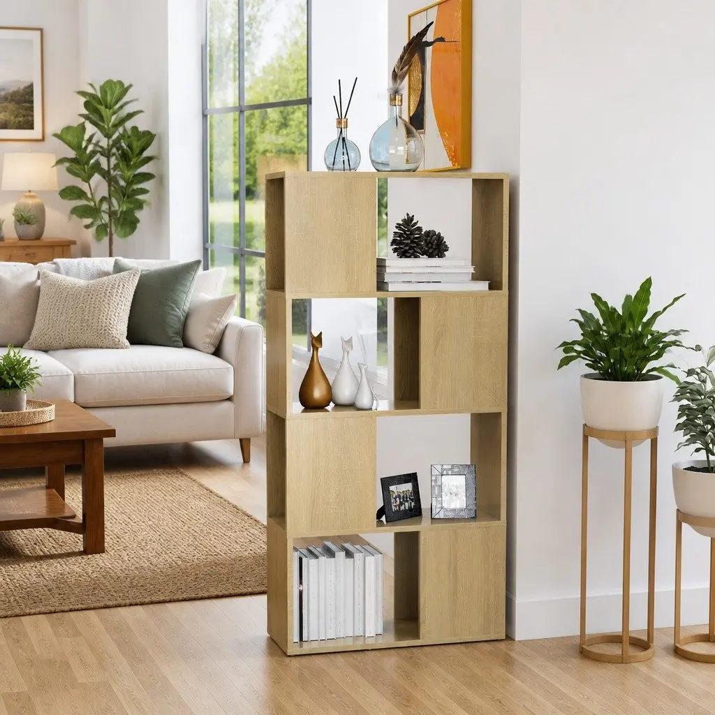 Book Cabinet Room Divider 60x24x124.5cm Sonoma Oak Storage Shelving